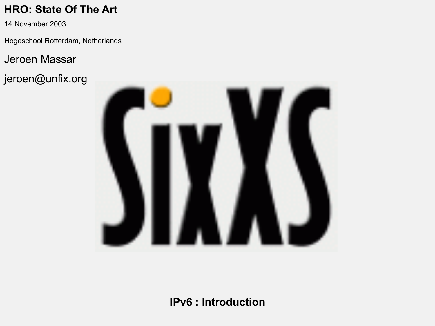IPv6 Introduction First Slide Image