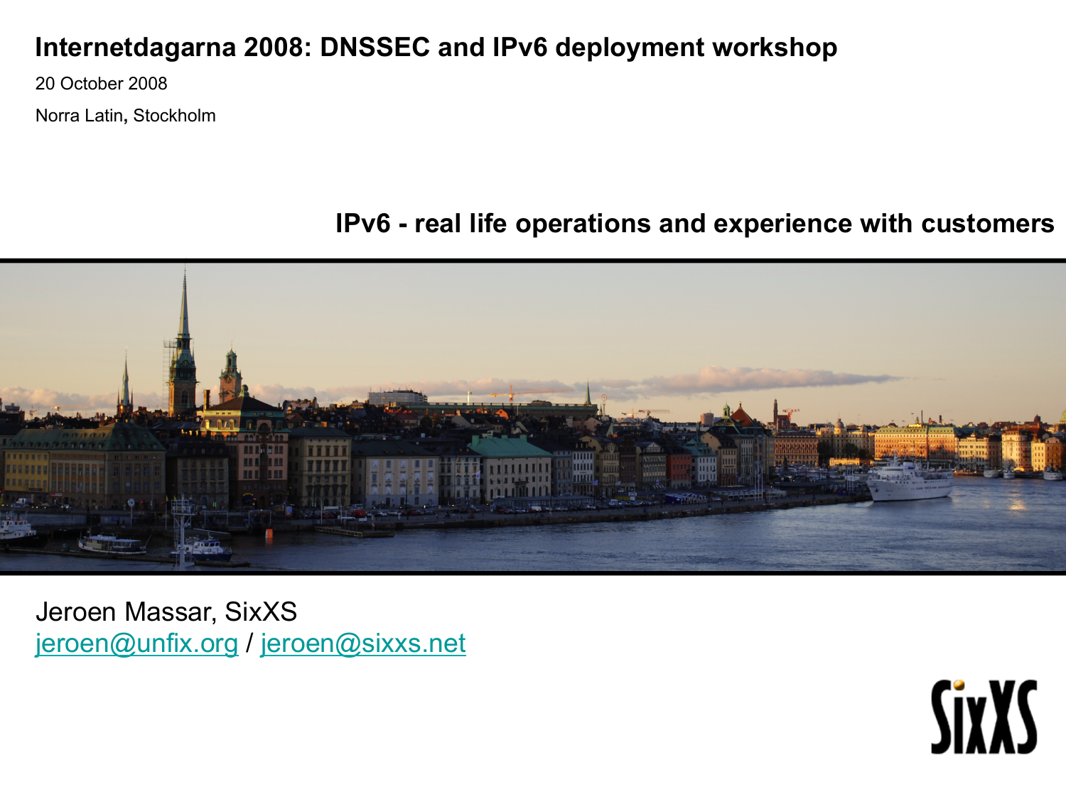 IPv6 - real life operations and experience with customers First Slide Image