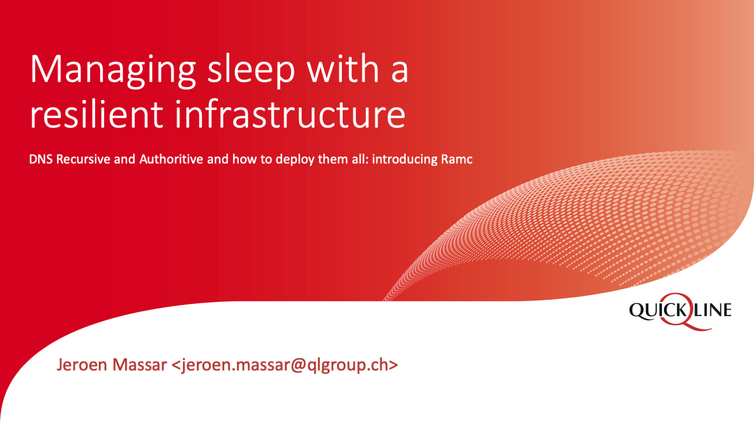 Managing sleep with a resilient infrastructure First Slide Image